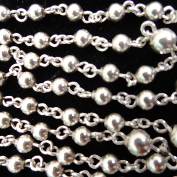 Sterling Silver V Center Medal 17.3 Grams 17" Rosary - Picture 5 of 10